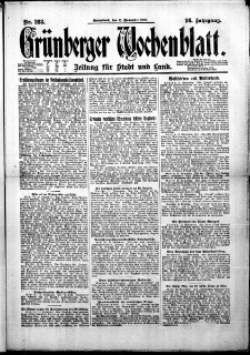 Grünberger Wochenblatt: Zeitung für Stadt und Land, No. 268. (13. November 1920)