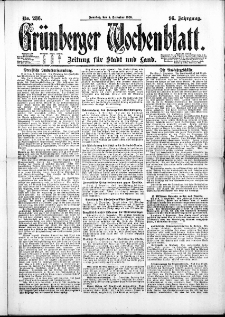 Grünberger Wochenblatt: Zeitung für Stadt und Land, No. 286. (5. Dezember 1920)