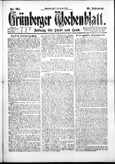 Grünberger Wochenblatt: Zeitung für Stadt und Land, No. 287. (7. Dezember 1920)