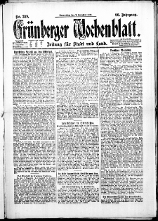 Grünberger Wochenblatt: Zeitung für Stadt und Land, No. 289. (9. Dezember 1920)