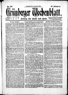 Grünberger Wochenblatt: Zeitung für Stadt und Land, No. 297. (18. Dezember 1920)