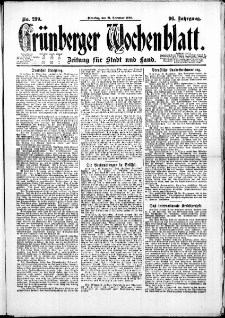 Grünberger Wochenblatt: Zeitung für Stadt und Land, No. 299. (21. Dezember 1920)