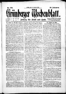 Grünberger Wochenblatt: Zeitung für Stadt und Land, No. 302. (24. Dezember 1920)