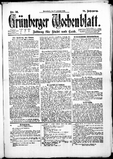 Grünberger Wochenblatt: Zeitung für Stadt und Land, No. 36. (11. Februar 1922)