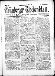 Grünberger Wochenblatt: Zeitung für Stadt und Land, No. 46. (23. Februar 1922)