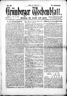 Grünberger Wochenblatt: Zeitung für Stadt und Land, No. 53. (3. März 1922)