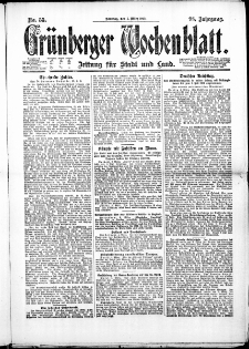Grünberger Wochenblatt: Zeitung für Stadt und Land, No. 55. (5. März 1922)