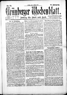 Grünberger Wochenblatt: Zeitung für Stadt und Land, No. 59. (10. März 1922)