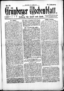 Grünberger Wochenblatt: Zeitung für Stadt und Land, No. 60. (11. März 1922)