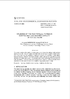 Influence of the ribs parallel to web on warping and load-bearing capacity of a steel I-beam