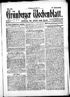 Grünberger Wochenblatt: Zeitung für Stadt und Land, No. 114. (16. Mai 1922)