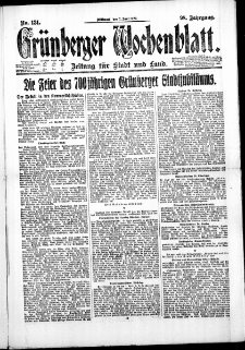Grünberger Wochenblatt: Zeitung für Stadt und Land, No. 131. (7. Juni 1922)
