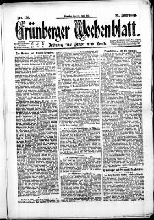 Grünberger Wochenblatt: Zeitung für Stadt und Land, No. 136. (13. Juni 1922)