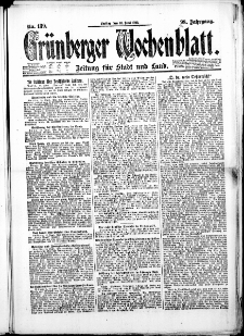 Grünberger Wochenblatt: Zeitung für Stadt und Land, No. 139. (16. Juni 1922)