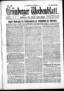 Grünberger Wochenblatt: Zeitung für Stadt und Land, No. 148. (27. Juni 1922)
