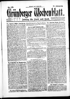 Grünberger Wochenblatt: Zeitung für Stadt und Land, No. 149. (28. Juni 1922)