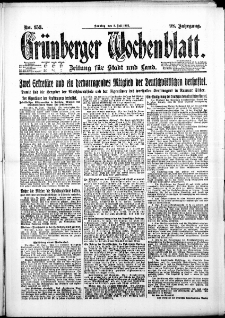 Grünberger Wochenblatt: Zeitung für Stadt und Land, No. 153. (2. Juli 1922)