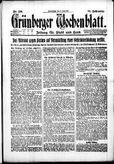 Grünberger Wochenblatt: Zeitung für Stadt und Land, No. 156. (6. Juli 1922)