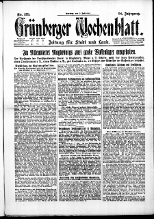 Grünberger Wochenblatt: Zeitung für Stadt und Land, No. 159. (9. Juli 1922)