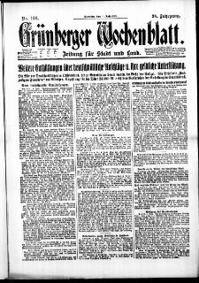 Grünberger Wochenblatt: Zeitung für Stadt und Land, No. 160. (11. Juli 1922)