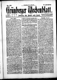 Grünberger Wochenblatt: Zeitung für Stadt und Land, No. 168. (20. Juli 1922)