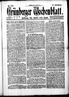 Grünberger Wochenblatt: Zeitung für Stadt und Land, No. 172. (25. Juli 1922)