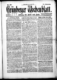 Grünberger Wochenblatt: Zeitung für Stadt und Land, No. 180. (3. August 1922)