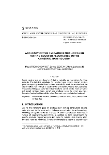 Accuracy of the cm carbide method when testing counter-floors used in the construction industry