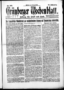 Grünberger Wochenblatt: Zeitung für Stadt und Land, No. 203. (30. August 1922)
