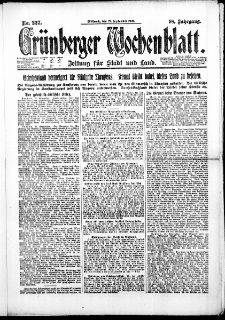 Grünberger Wochenblatt: Zeitung für Stadt und Land, No. 227. (27. September 1922)