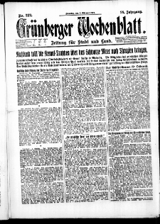 Grünberger Wochenblatt: Zeitung für Stadt und Land, No. 232. (3. Oktober 1922)