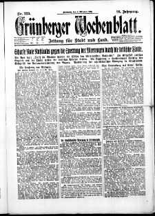 Grünberger Wochenblatt: Zeitung für Stadt und Land, No. 233. (4. Oktober 1922)