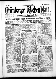 Grünberger Wochenblatt: Zeitung für Stadt und Land, No. 234. (5. Oktober 1922)