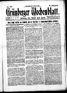 Grünberger Wochenblatt: Zeitung für Stadt und Land, No. 240. (12. Oktober 1922)