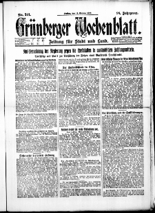 Grünberger Wochenblatt: Zeitung für Stadt und Land, No. 241. (13. Oktober 1922)