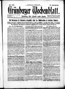 Grünberger Wochenblatt: Zeitung für Stadt und Land, No. 242. (14. Oktober 1922)