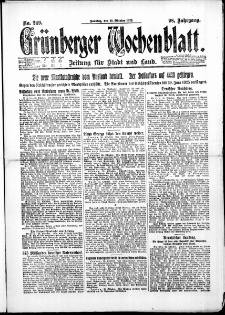 Grünberger Wochenblatt: Zeitung für Stadt und Land, No. 249. (22. Oktober 1922)