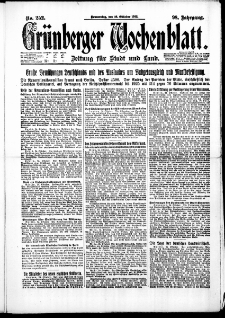 Grünberger Wochenblatt: Zeitung für Stadt und Land, No. 252. (26. Oktober 1922)