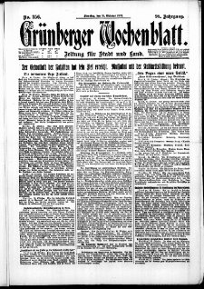 Grünberger Wochenblatt: Zeitung für Stadt und Land, No. 256. (31. Oktober 1922)