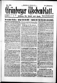 Grünberger Wochenblatt: Zeitung für Stadt und Land, No. 260. (4. November 1922)