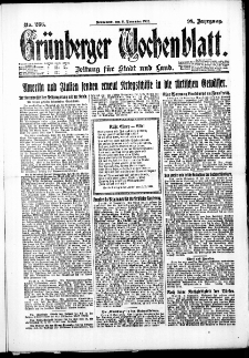 Grünberger Wochenblatt: Zeitung für Stadt und Land, No. 266. (11. November 1922)