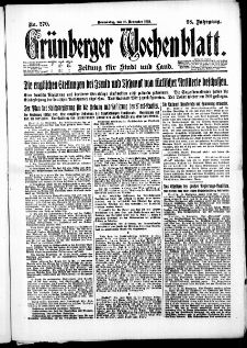 Grünberger Wochenblatt: Zeitung für Stadt und Land, No. 270. (16. November 1922)