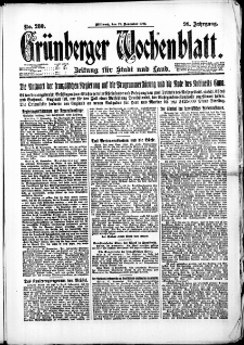 Grünberger Wochenblatt: Zeitung für Stadt und Land, No. 280. (29. November 1922)