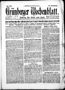 Grünberger Wochenblatt: Zeitung für Stadt und Land, No. 281. (30. November 1922)