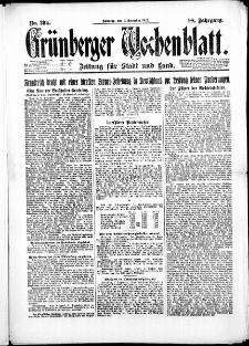 Grünberger Wochenblatt: Zeitung für Stadt und Land, No. 284. (3. Dezember 1922)