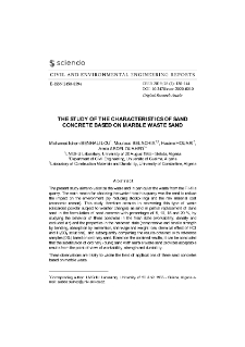 The study of the characteristics of sand concrete based on marble waste sand