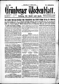 Grünberger Wochenblatt: Zeitung für Stadt und Land, No. 287. (7. Dezember 1922)