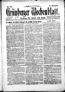Grünberger Wochenblatt: Zeitung für Stadt und Land, No. 297. (19. Dezember 1922)