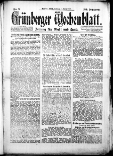 Grünberger Wochenblatt: Zeitung für Stadt und Land, Nr. 9. (11. Januar 1925)