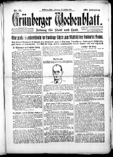 Grünberger Wochenblatt: Zeitung für Stadt und Land, Nr. 21. (25. Januar 1925)